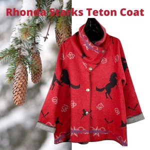 Rhonda Starks Red Rodeo Button Collar Teton Coat